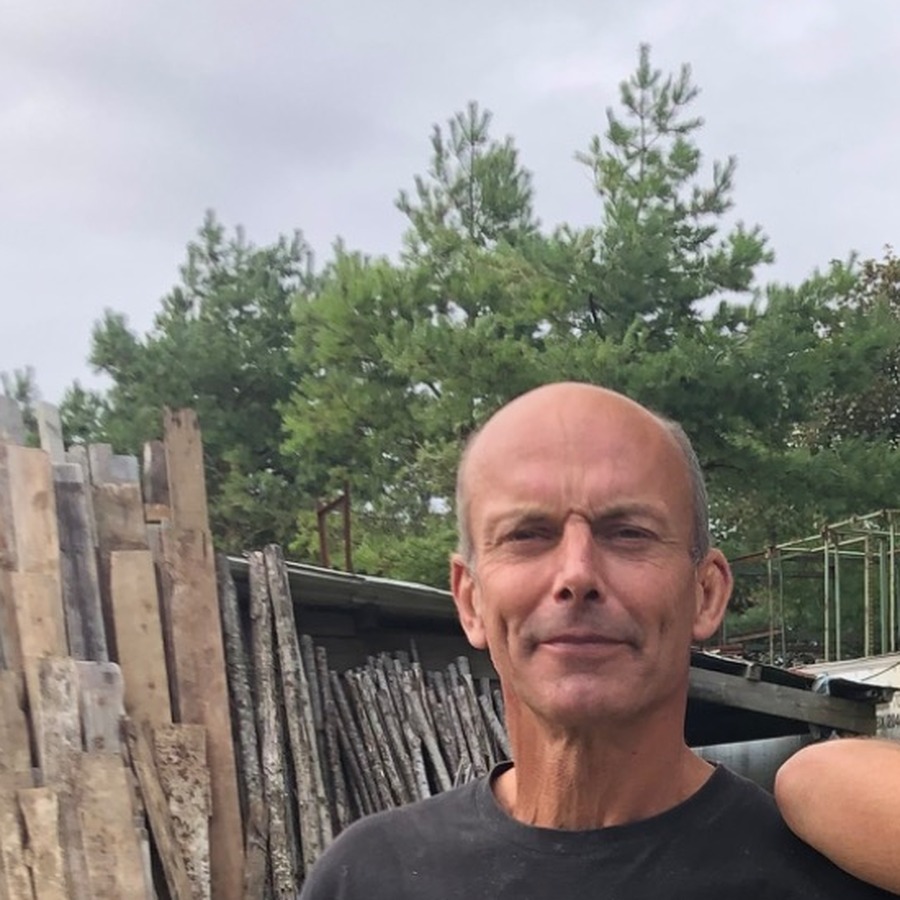 Pierre Woodward at the Silverback wood yard